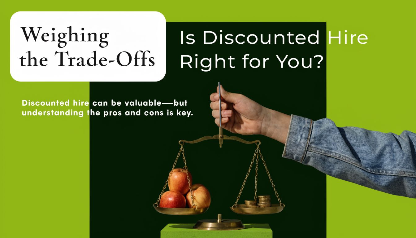 A hand holding a balance scale weighing three apples against a stack of gold coins for comparison.